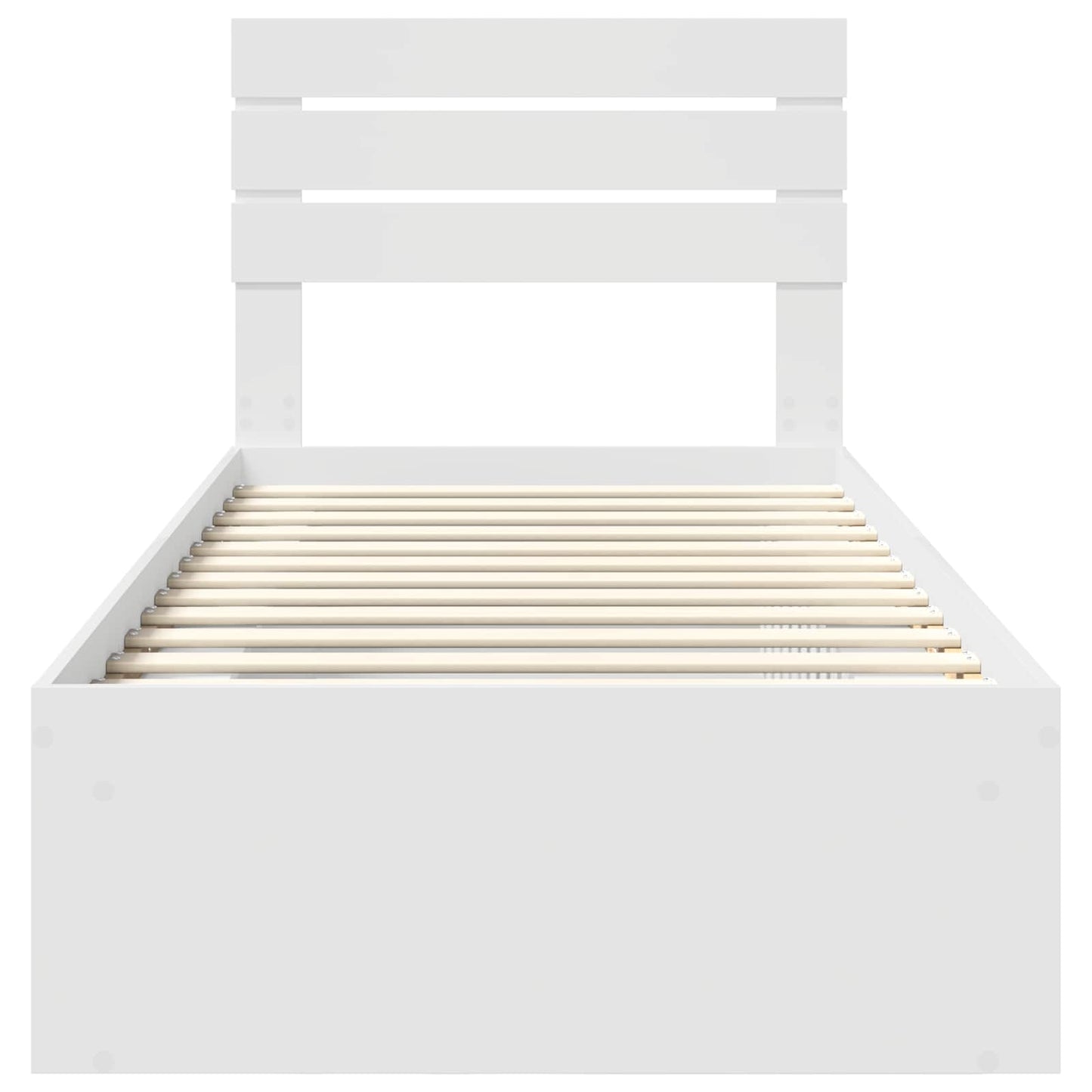 vidaXL Bed Frame with Headboard White 75 x 190 cm Solid Pine Wood