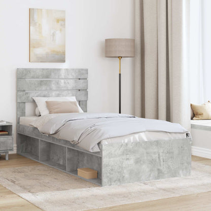 vidaXL Bed Frame Concerte Grey 75 x 190 cm Solid Pine Wood