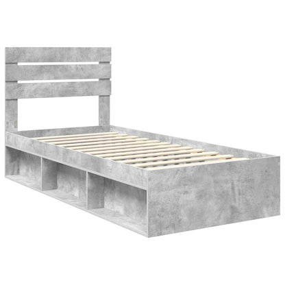 vidaXL Bed Frame Concerte Grey 75 x 190 cm Solid Pine Wood