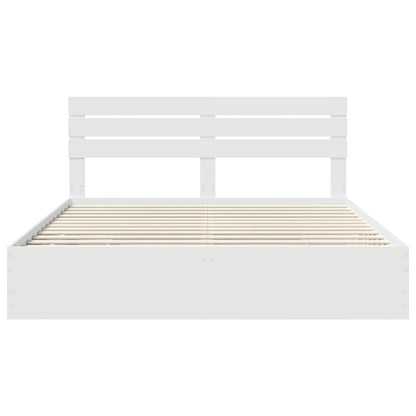 vidaXL Bed Frame with Drawer White 200 x 200 cm Engineer Wood