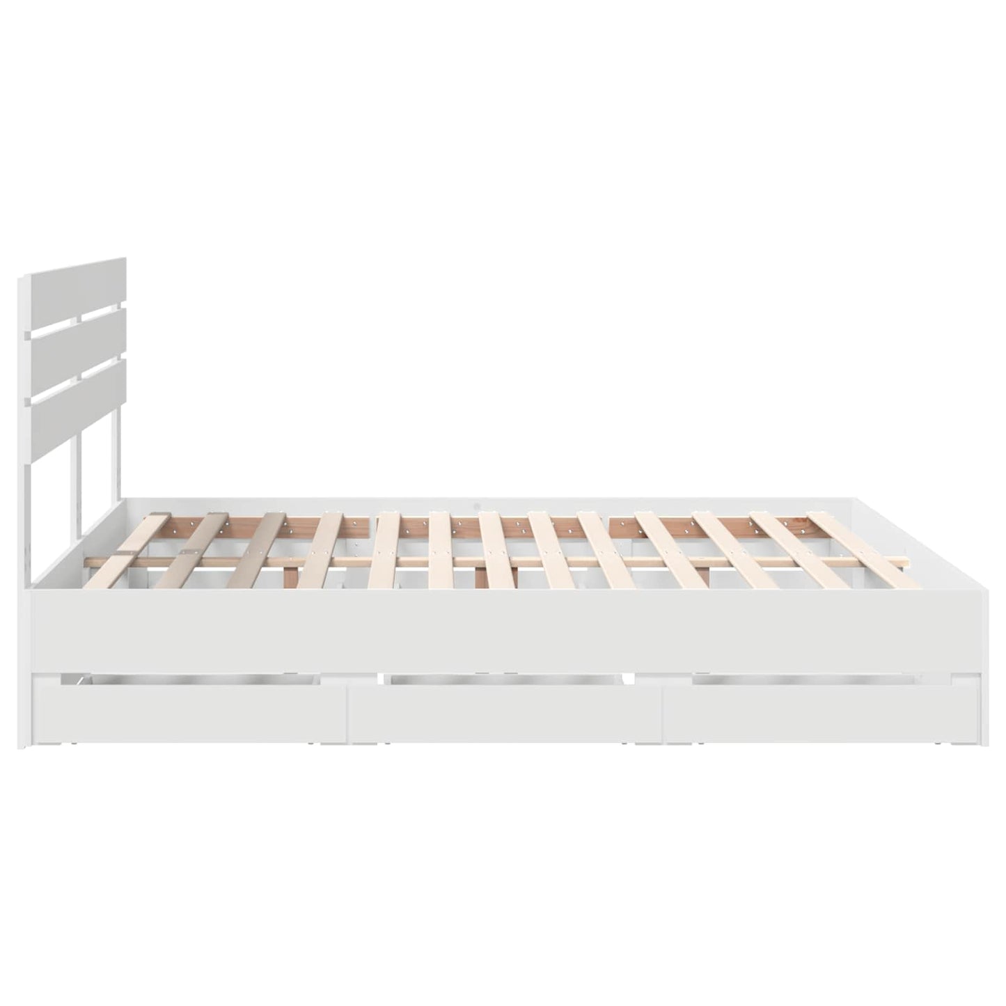 vidaXL Bed Frame with Drawer White 200 x 200 cm Engineer Wood