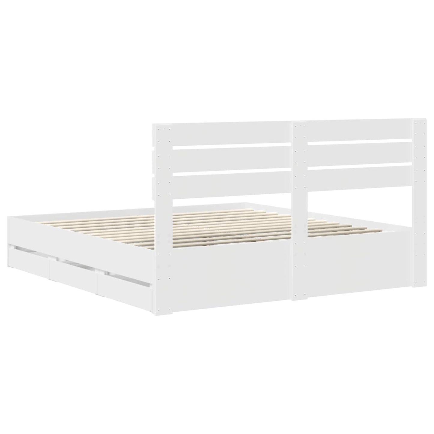 vidaXL Bed Frame with Drawer White 180 x 200 cm Engineer Wood