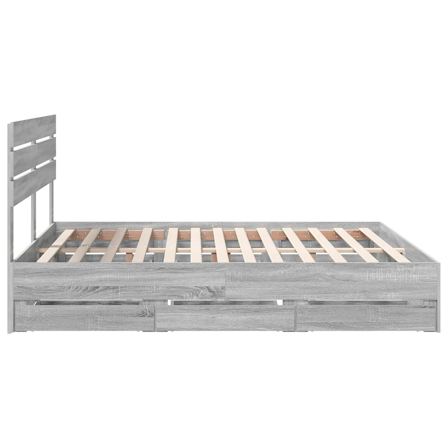 vidaXL Bed Frame with Drawer Grey Sonoma 180 x 200 cm Engineer Wood