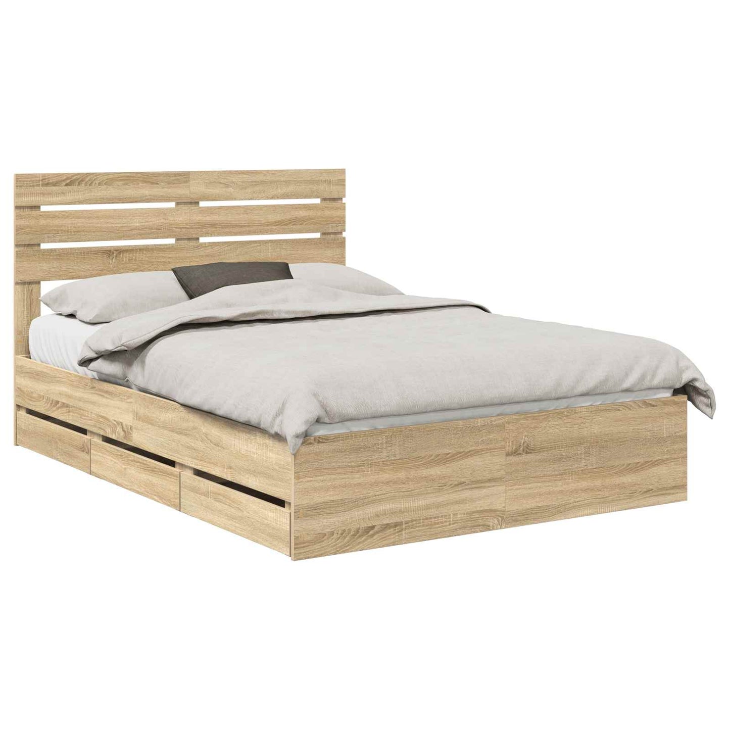 vidaXL Bed Frame with Drawer Sonoma Oak 160 x 200 cm Engineer Wood
