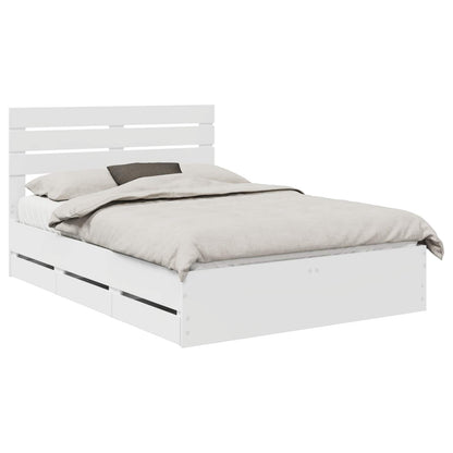 vidaXL Bed Frame with Drawer White 150 x 200 cm Engineer Wood