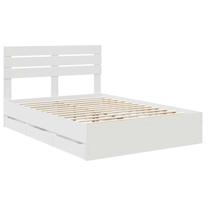 vidaXL Bed Frame with Drawer White 150 x 200 cm Engineer Wood