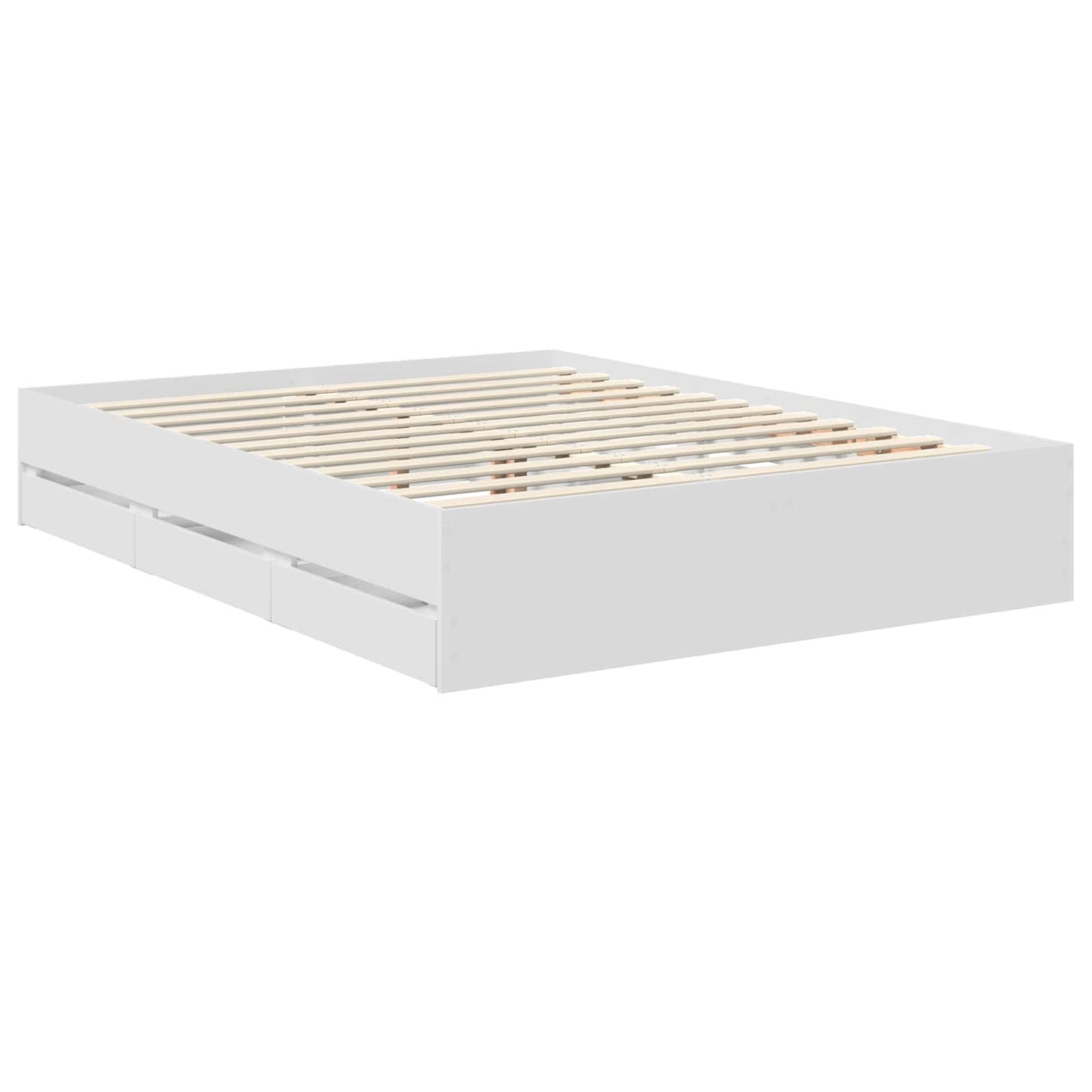 vidaXL Bed Frame with Drawer White 150 x 200 cm Engineer Wood