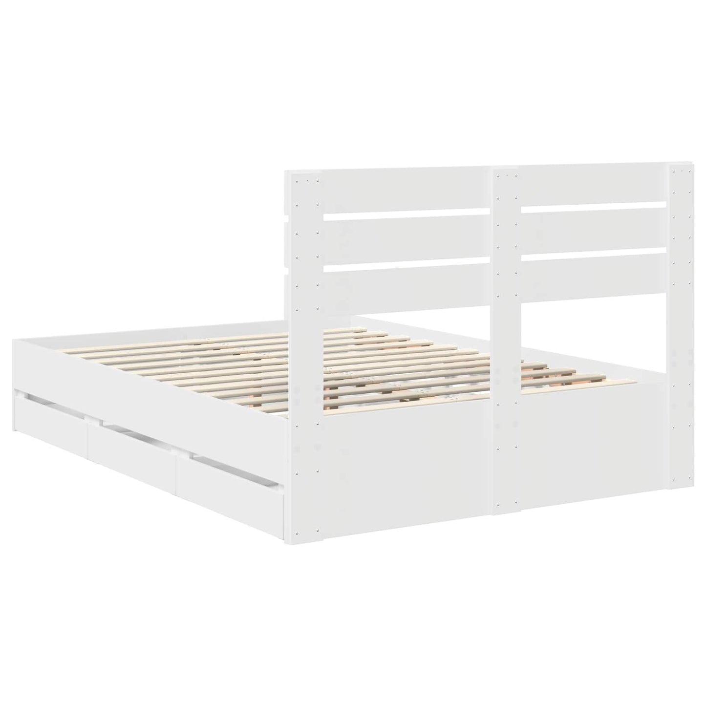 vidaXL Bed Frame with Drawer White 150 x 200 cm Engineer Wood