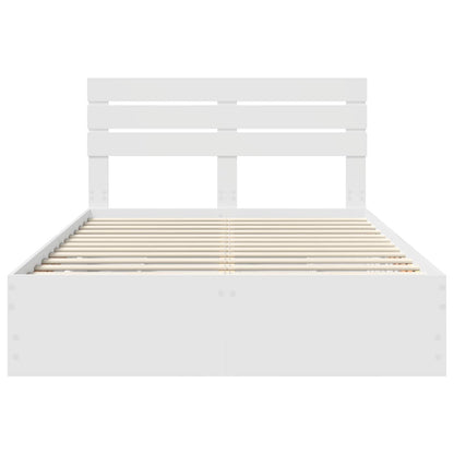 vidaXL Bed Frame with Drawer White 150 x 200 cm Engineer Wood