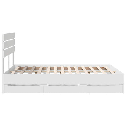 vidaXL Bed Frame with Drawer White 150 x 200 cm Engineer Wood