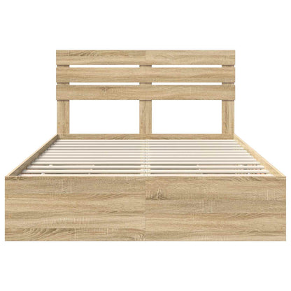 vidaXL Bed Frame with Drawer Sonoma Oak 150 x 200 cm Engineer Wood
