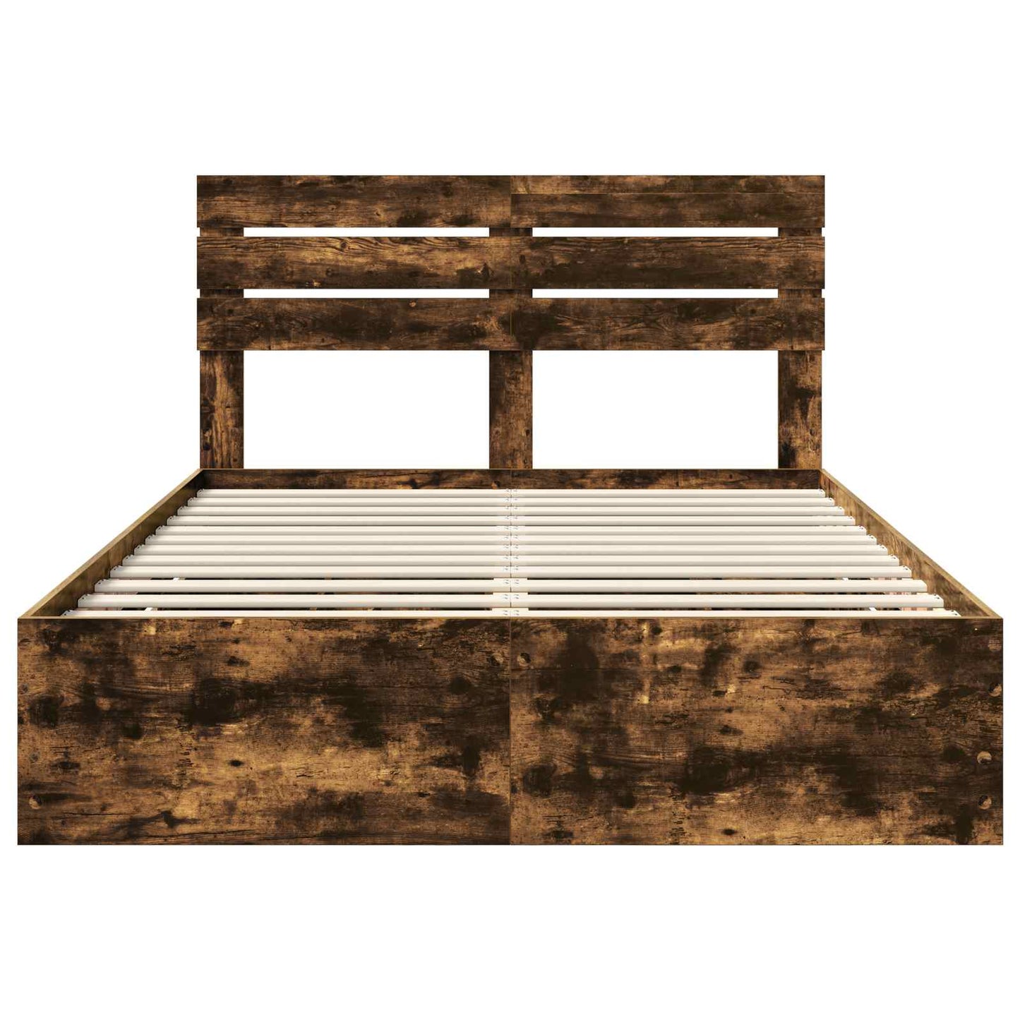 vidaXL Bed Frame with Drawer Smoked Oak 140 x 200 cm Engineer Wood