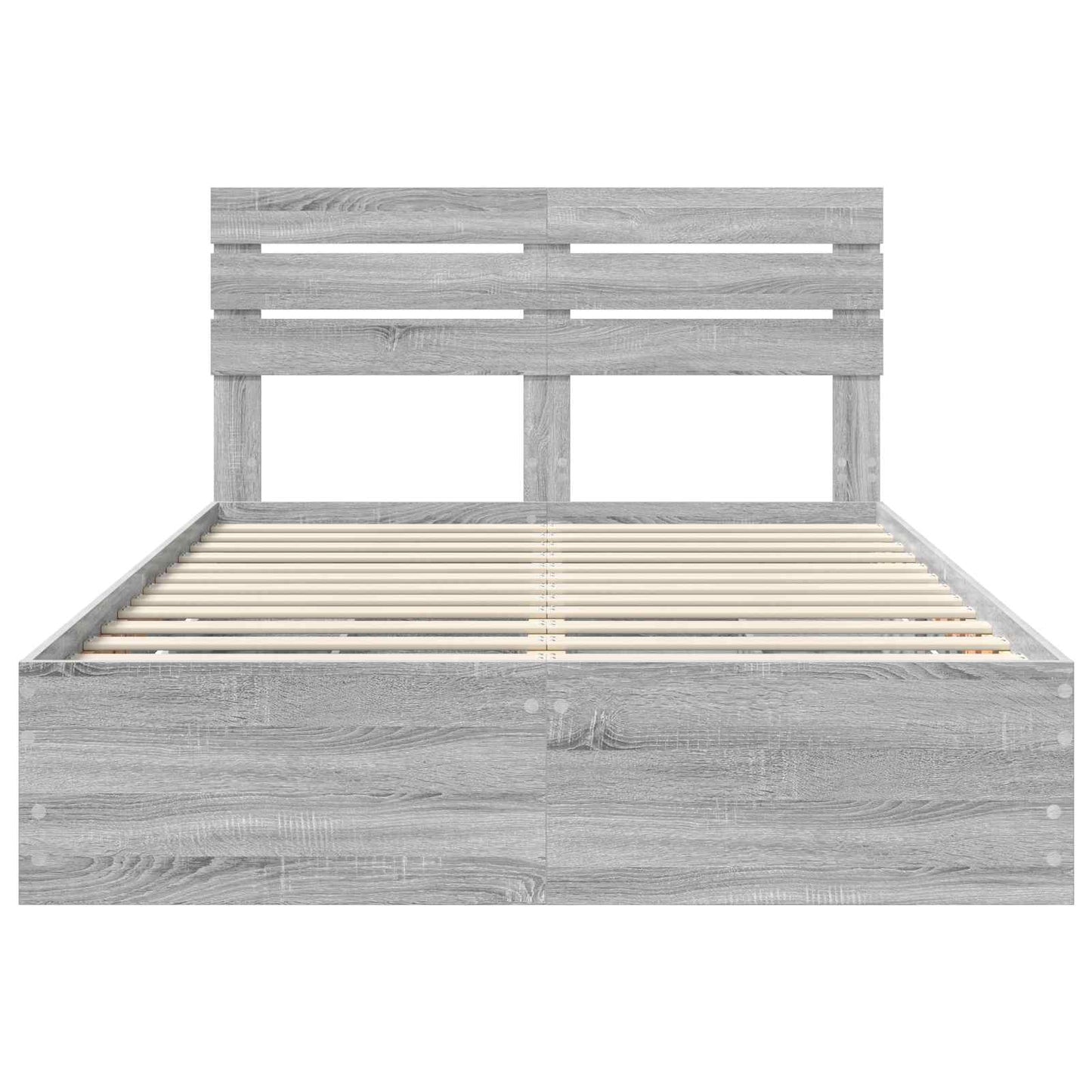 vidaXL Bed Frame with Drawer Grey Sonoma 140 x 200 cm Engineer Wood