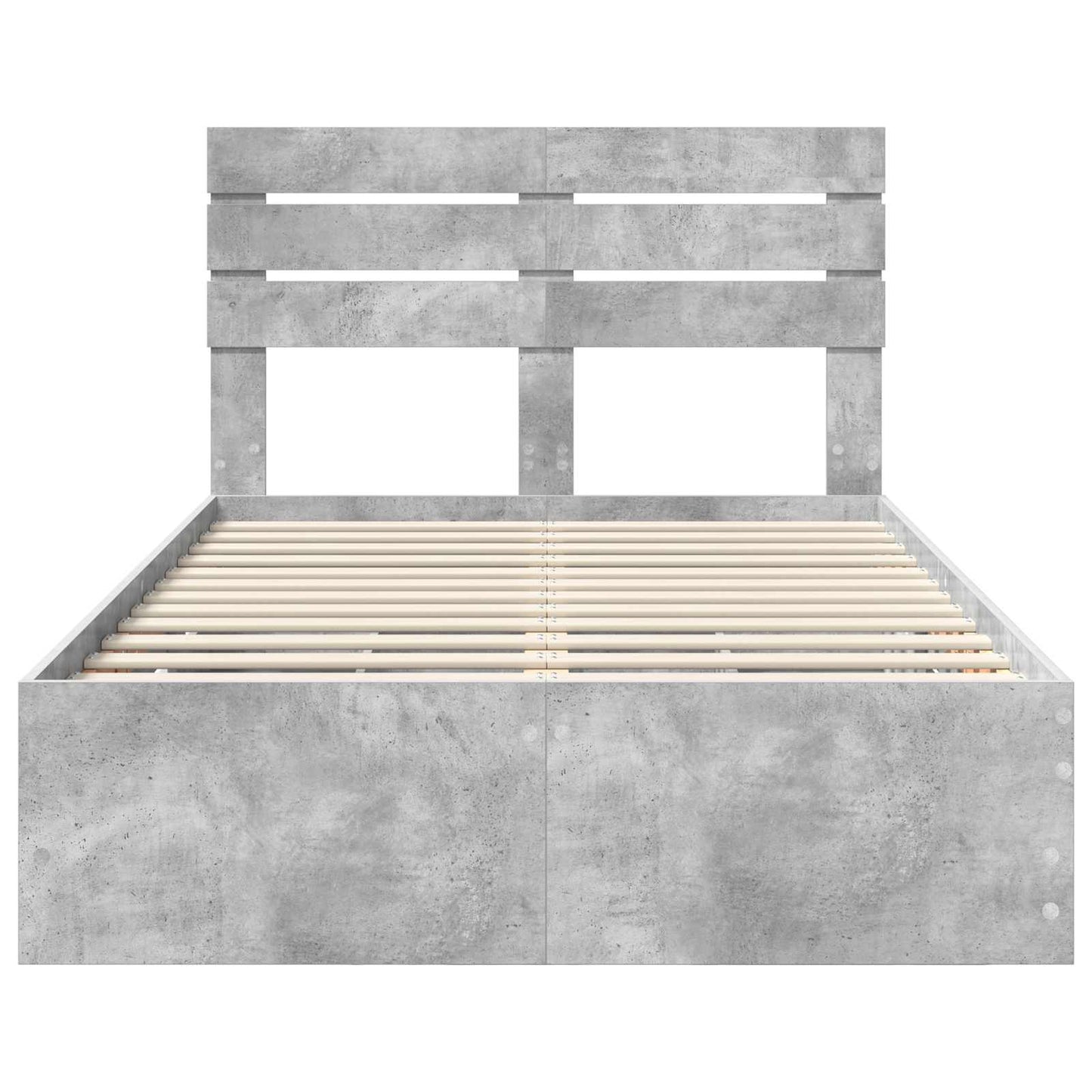 vidaXL Bed Frame with Drawer Concrete Grey 135 x 190 cm Engineer Wood