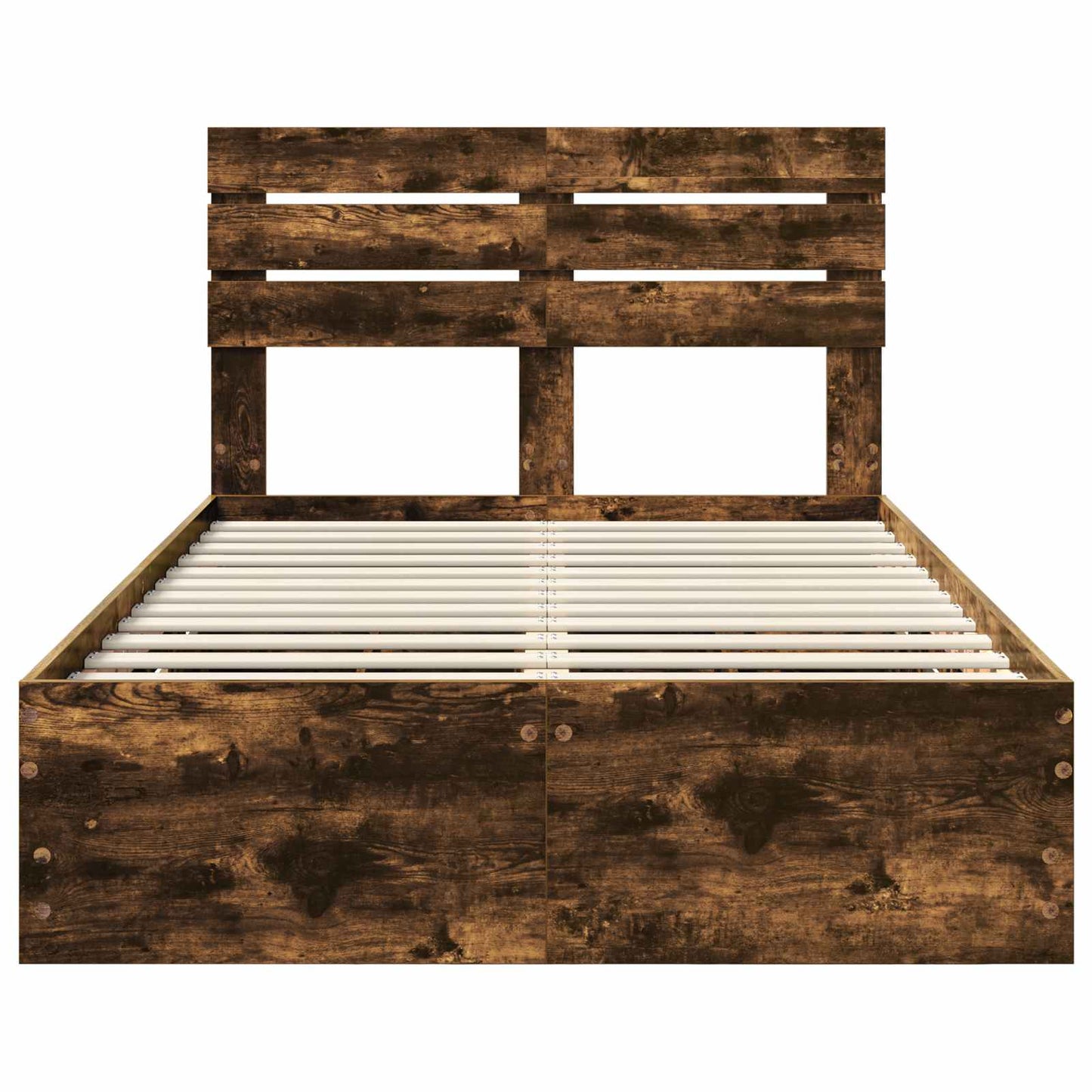 vidaXL Bed Frame with Drawer Smoked Oak 120 x 200 cm Engineer Wood