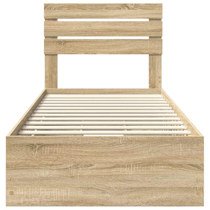 vidaXL Bed Frame with Drawer Sonoma Oak 100 x 200 cm Engineer Wood