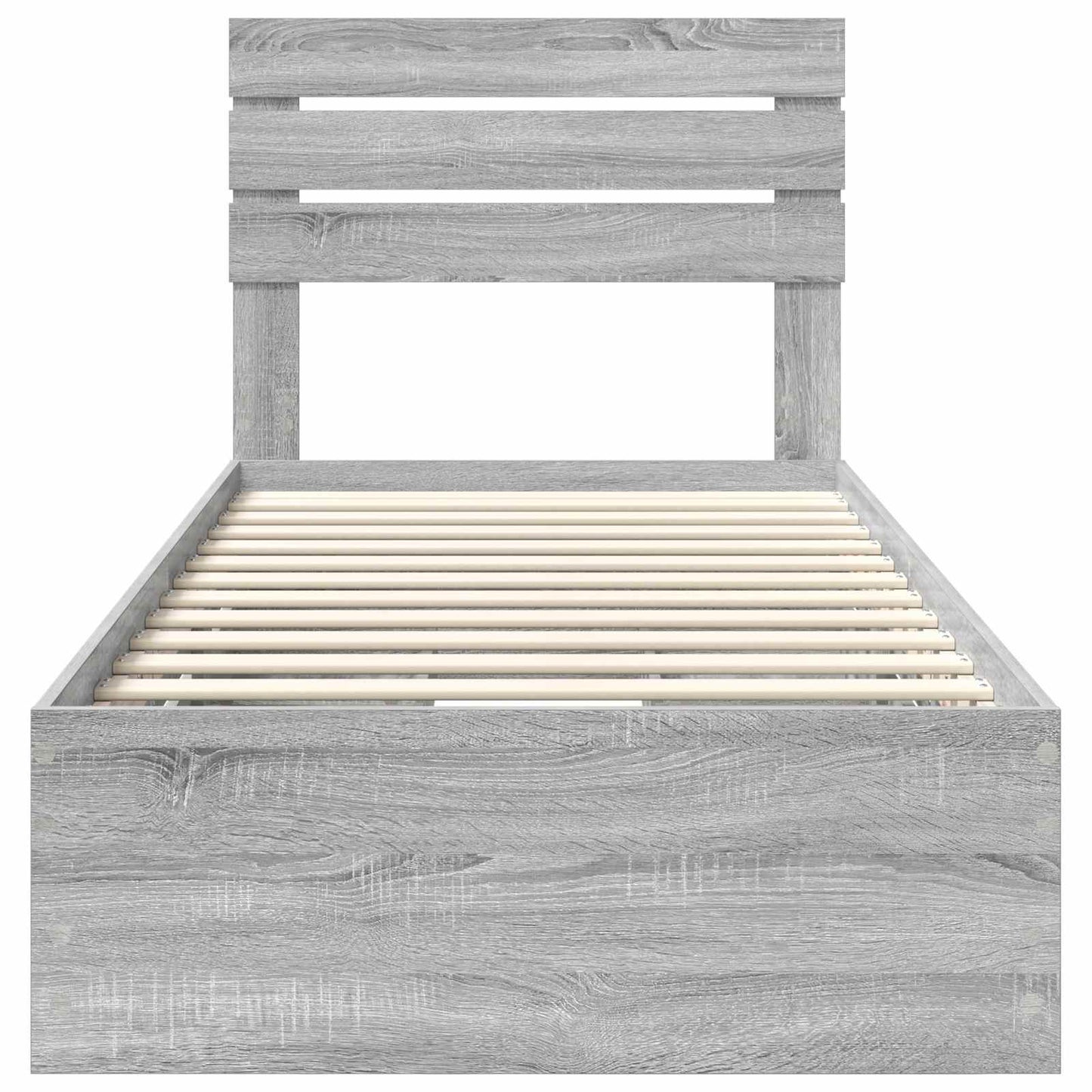 vidaXL Bed Frame with Drawer Grey Sonoma 100 x 200 cm Engineer Wood