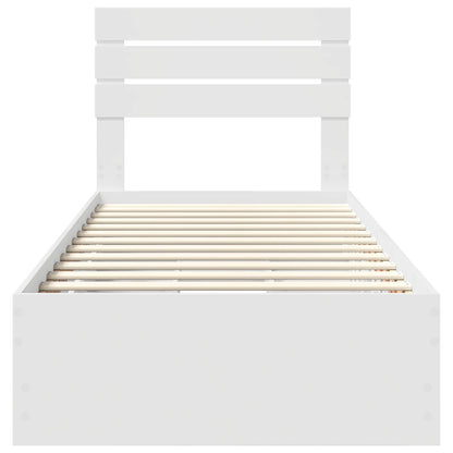 vidaXL Bed Frame with Drawer White 90 x 190 cm Engineer Wood