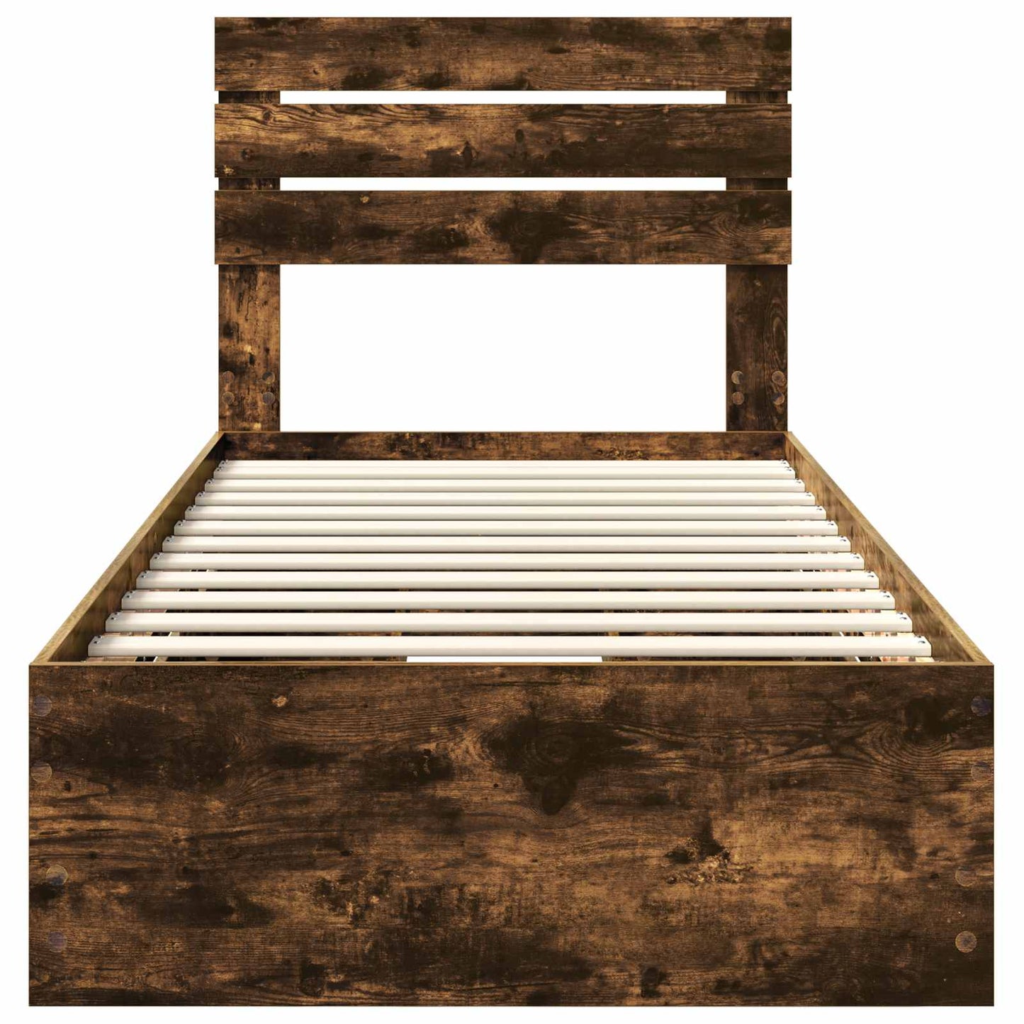 vidaXL Bed Frame with Drawer Smoked Oak 90 x 190 cm Engineer Wood