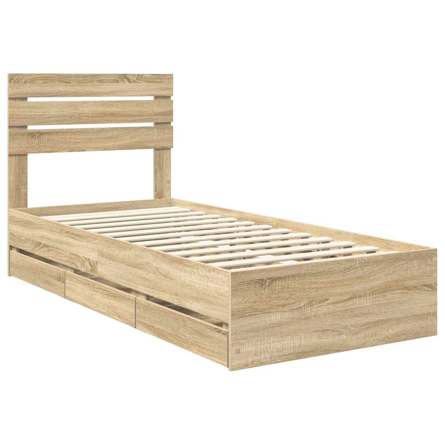 vidaXL Bed Frame with Drawer Sonoma Oak 75 x 190 cm Engineer Wood