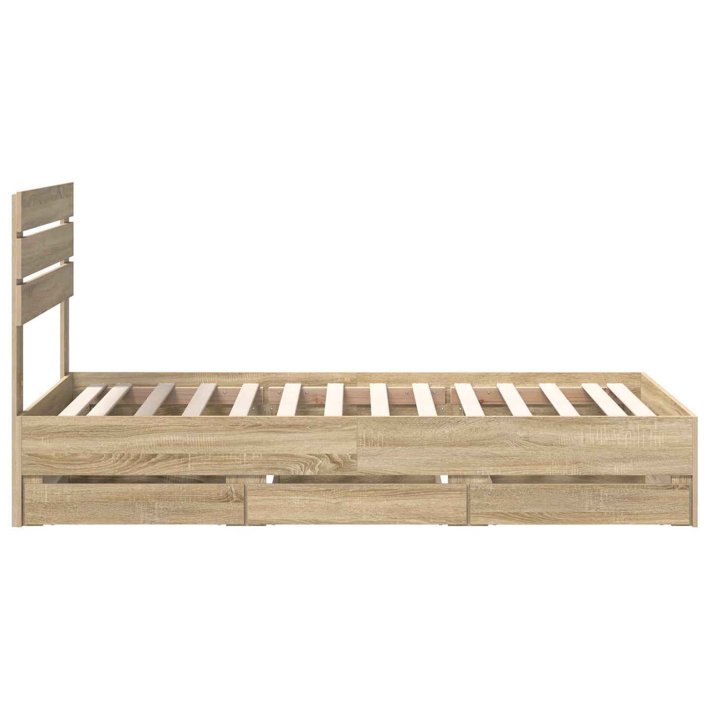 vidaXL Bed Frame with Drawer Sonoma Oak 75 x 190 cm Engineer Wood