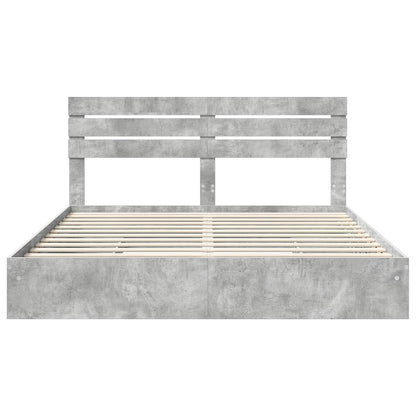 vidaXL Storage Bed Concrete Grey 200 x 200 cm Engineered Wood
