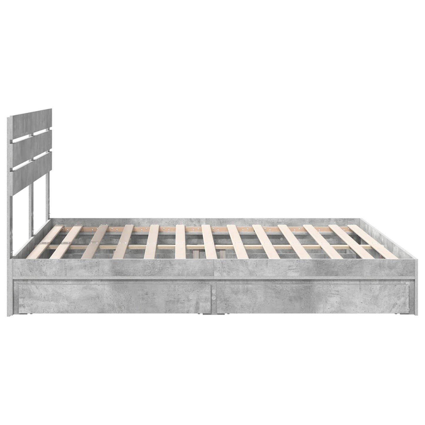 vidaXL Storage Bed Concrete Grey 200 x 200 cm Engineered Wood