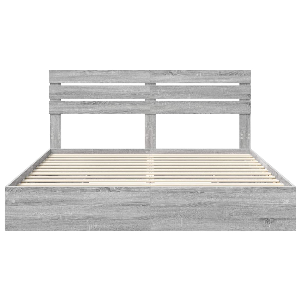 vidaXL Storage Bed Grey Sonoma 200 x 200 cm Engineered Wood