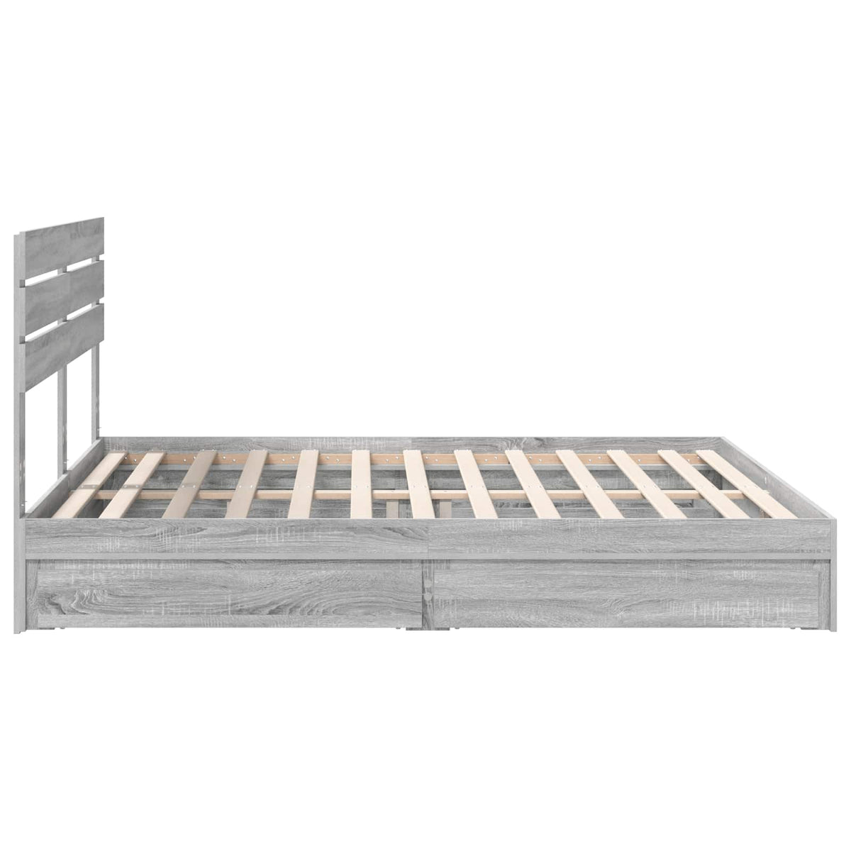 vidaXL Storage Bed Grey Sonoma 200 x 200 cm Engineered Wood