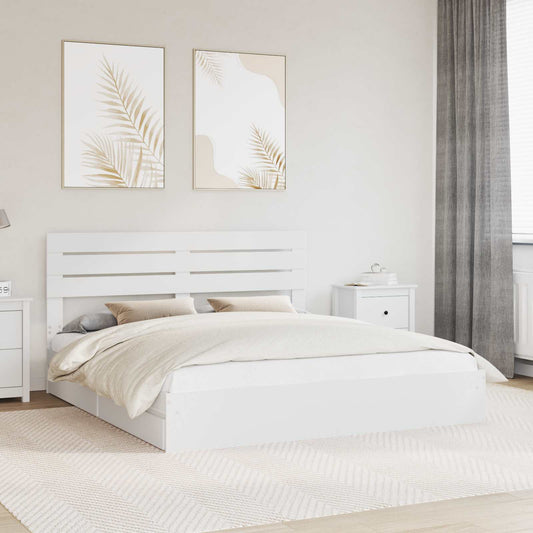 vidaXL Storage Bed with Headboard White 180 x 200 cm Engineered Wood