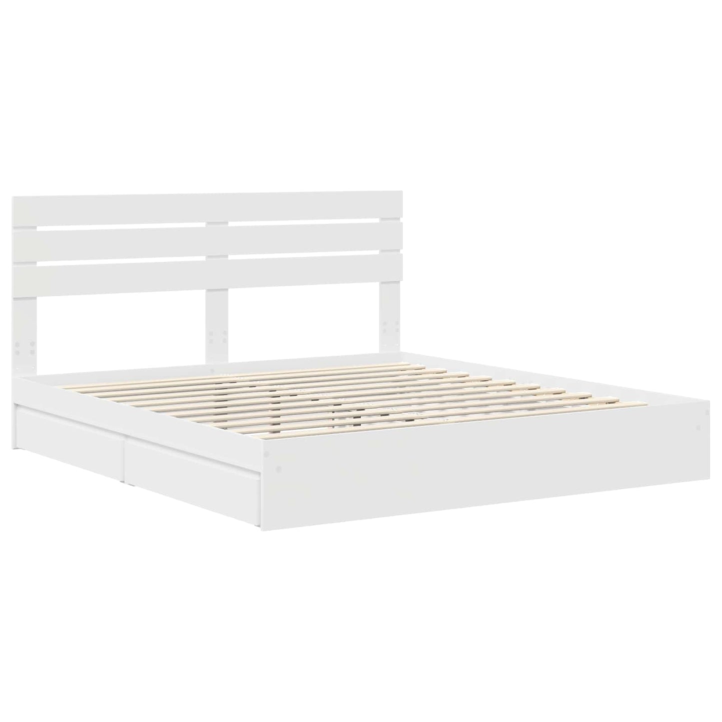 vidaXL Storage Bed with Drawer White 180 x 200 cm Engineered Wood