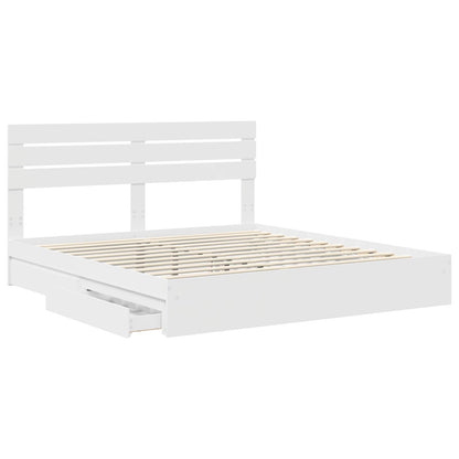 vidaXL Storage Bed with Drawer White 180 x 200 cm Engineered Wood