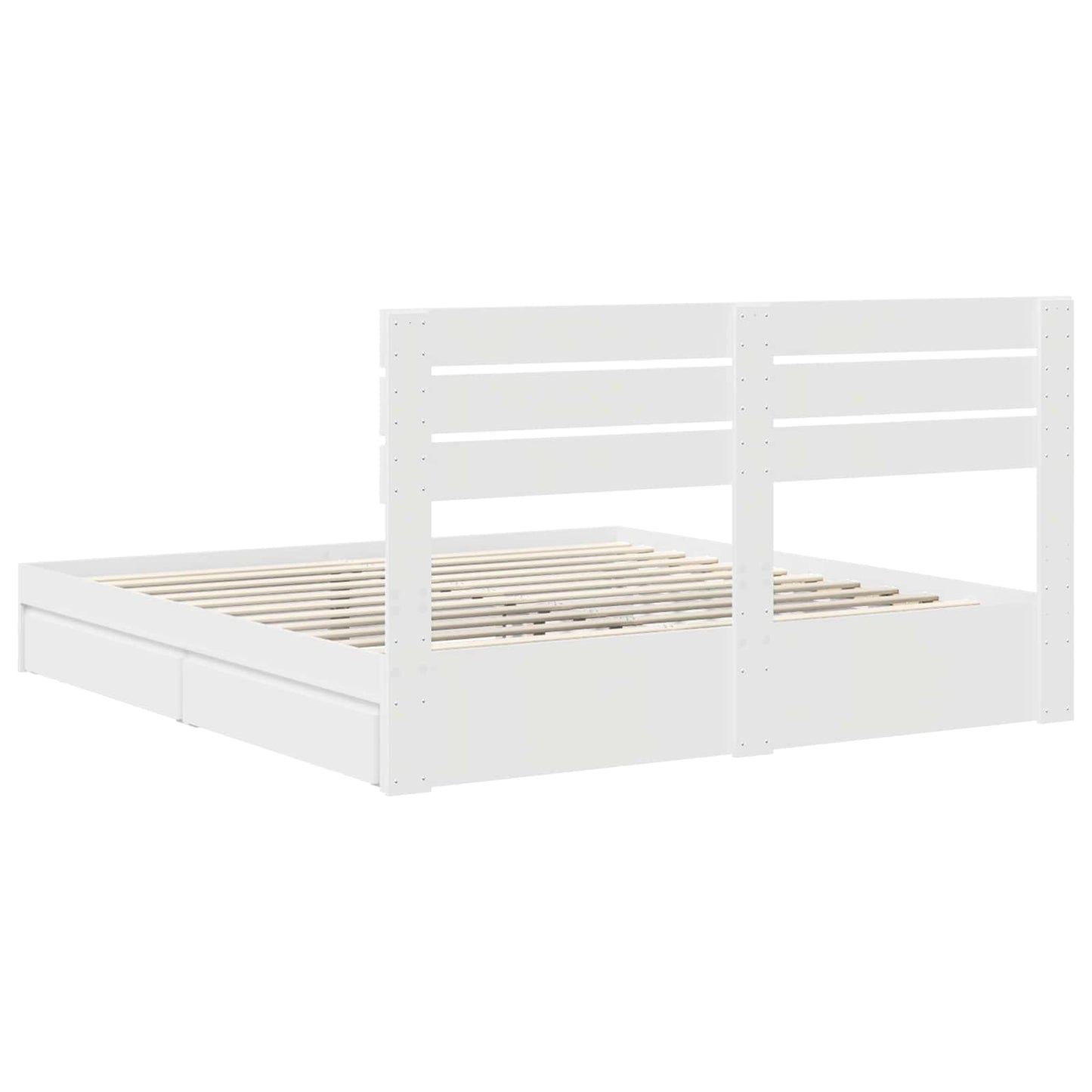 vidaXL Storage Bed with Drawer White 180 x 200 cm Engineered Wood