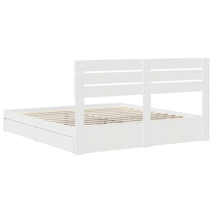 vidaXL Storage Bed with Drawer White 180 x 200 cm Engineered Wood