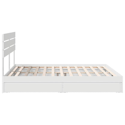 vidaXL Storage Bed with Drawer White 180 x 200 cm Engineered Wood