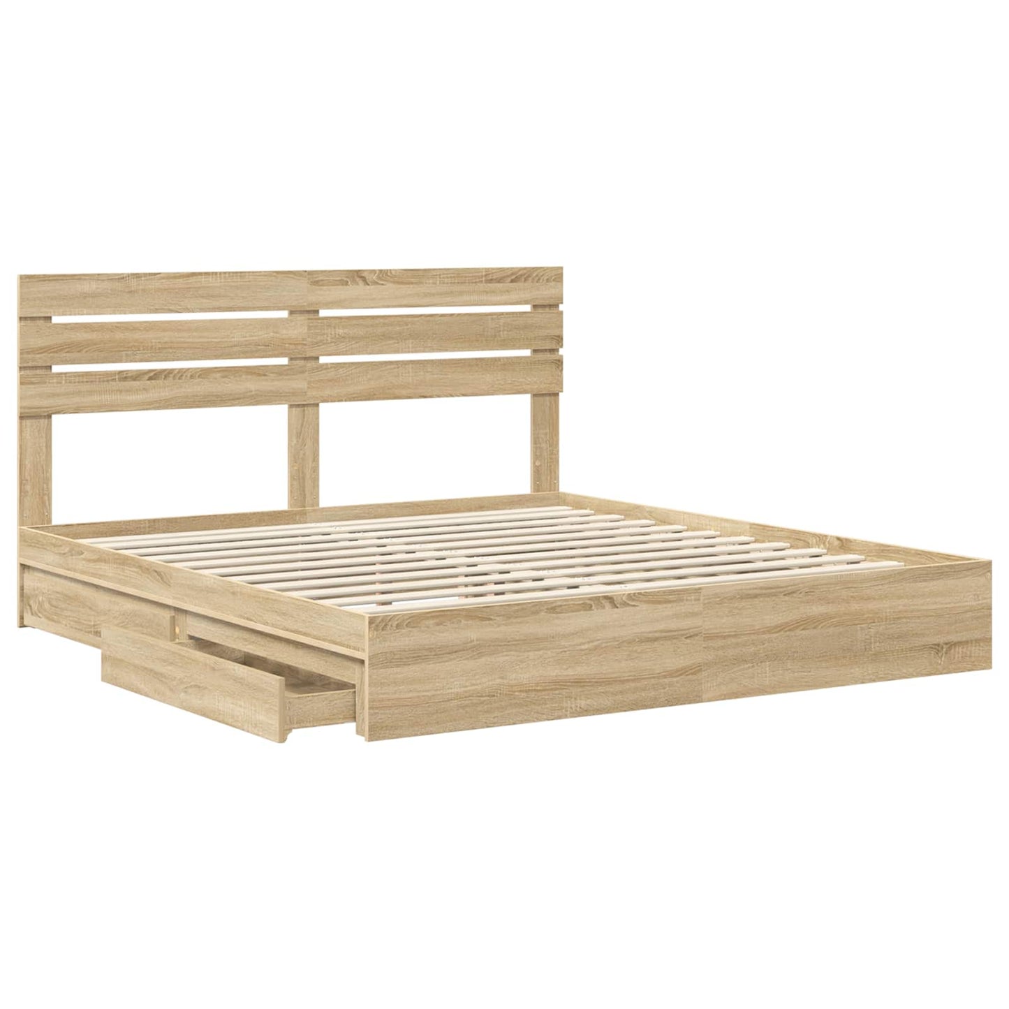 vidaXL Storage Bed with Drawer Sonoma Oak 180 x 200 cm Engineered Wood