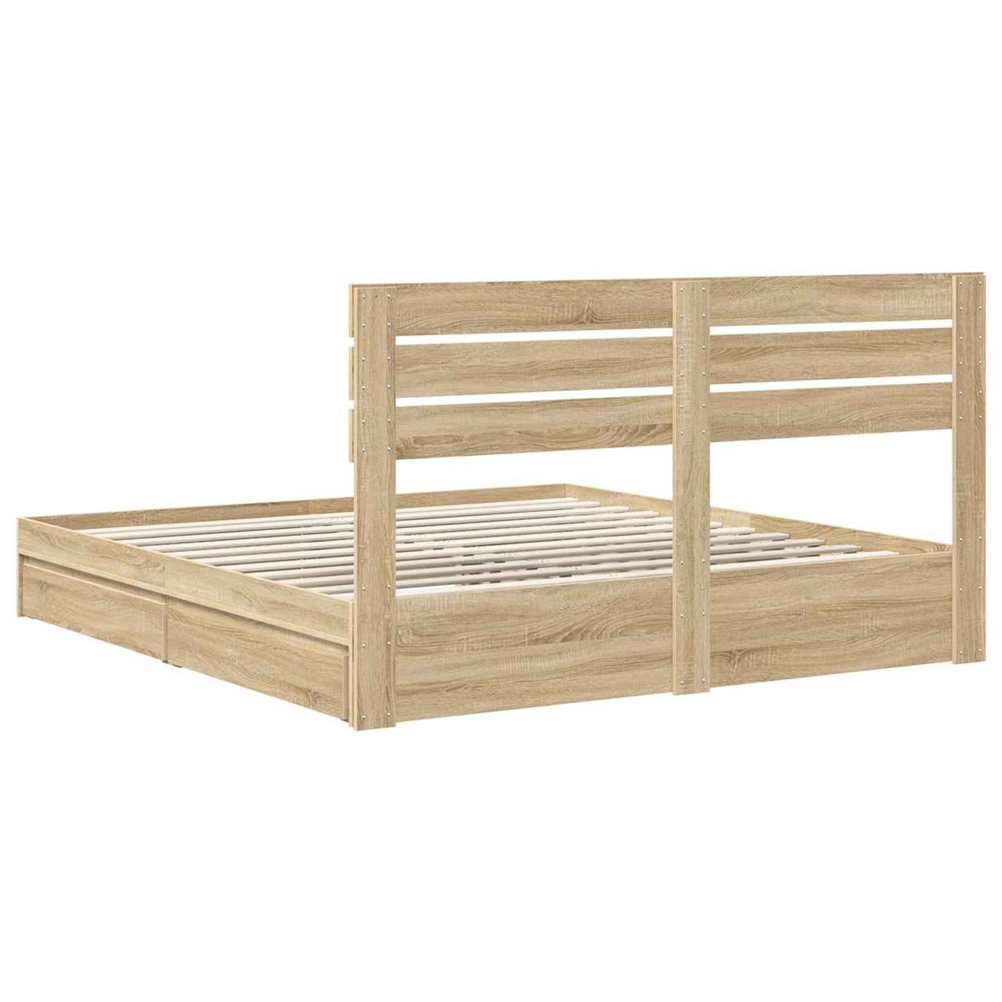 vidaXL Storage Bed with Drawer Sonoma Oak 180 x 200 cm Engineered Wood