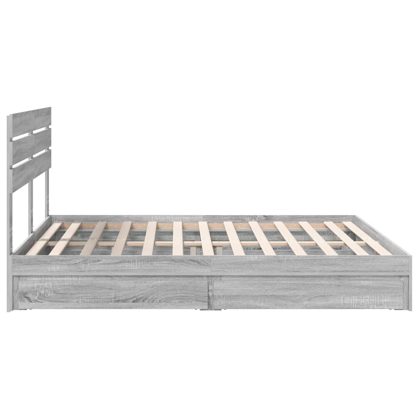 vidaXL Storage Bed Grey Sonoma 180 x 200 cm Engineered Wood