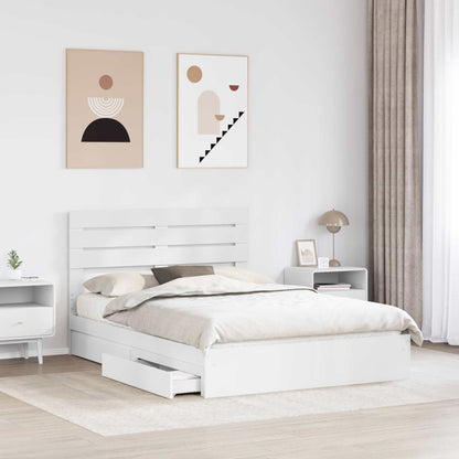 vidaXL Storage Bed with Headboard White 160 x 200 cm Engineered Wood