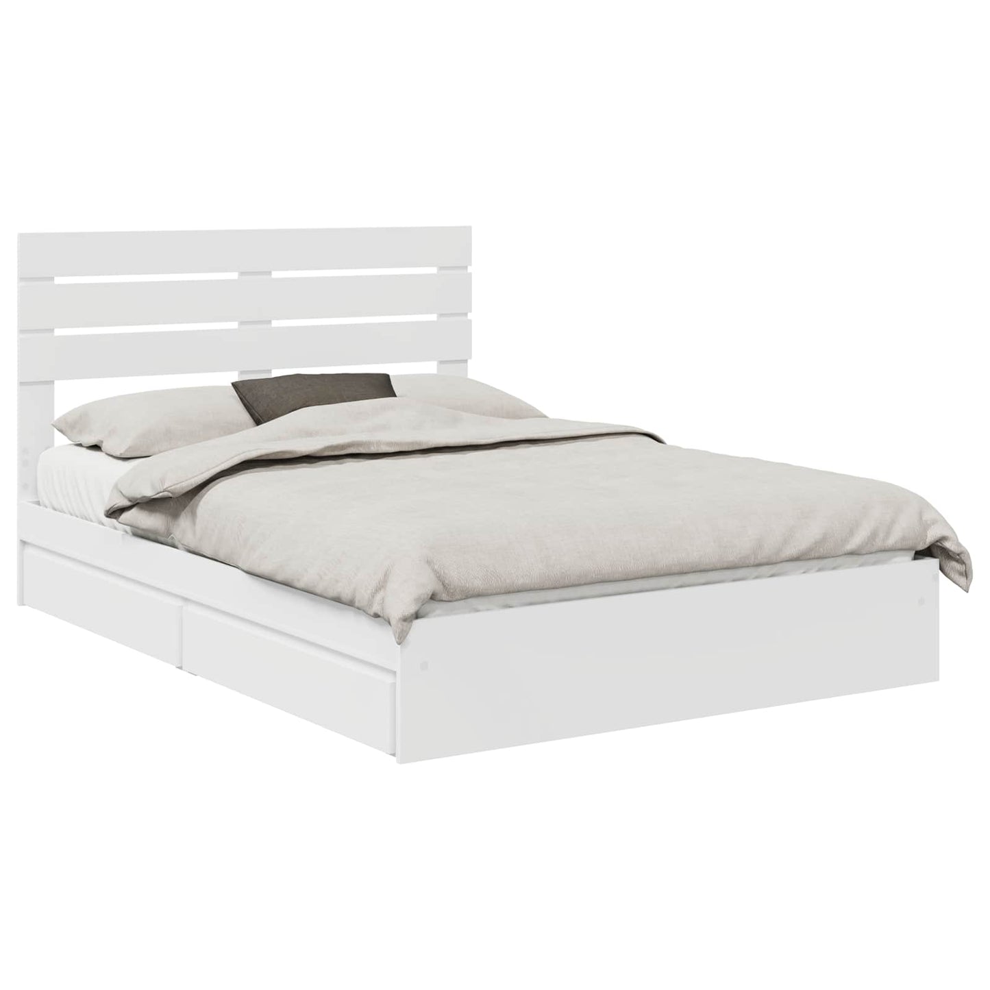 vidaXL Storage Bed with Headboard White 160 x 200 cm Engineered Wood