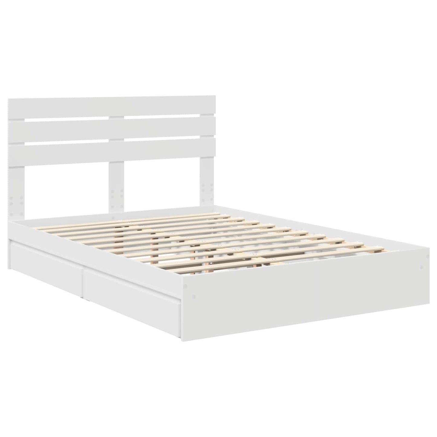 vidaXL Storage Bed with Headboard White 160 x 200 cm Engineered Wood