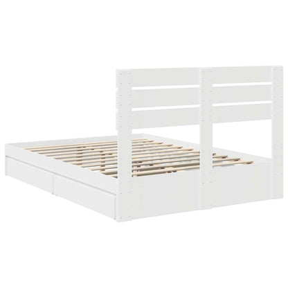 vidaXL Storage Bed with Headboard White 160 x 200 cm Engineered Wood