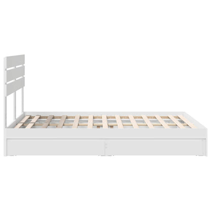 vidaXL Storage Bed with Headboard White 160 x 200 cm Engineered Wood