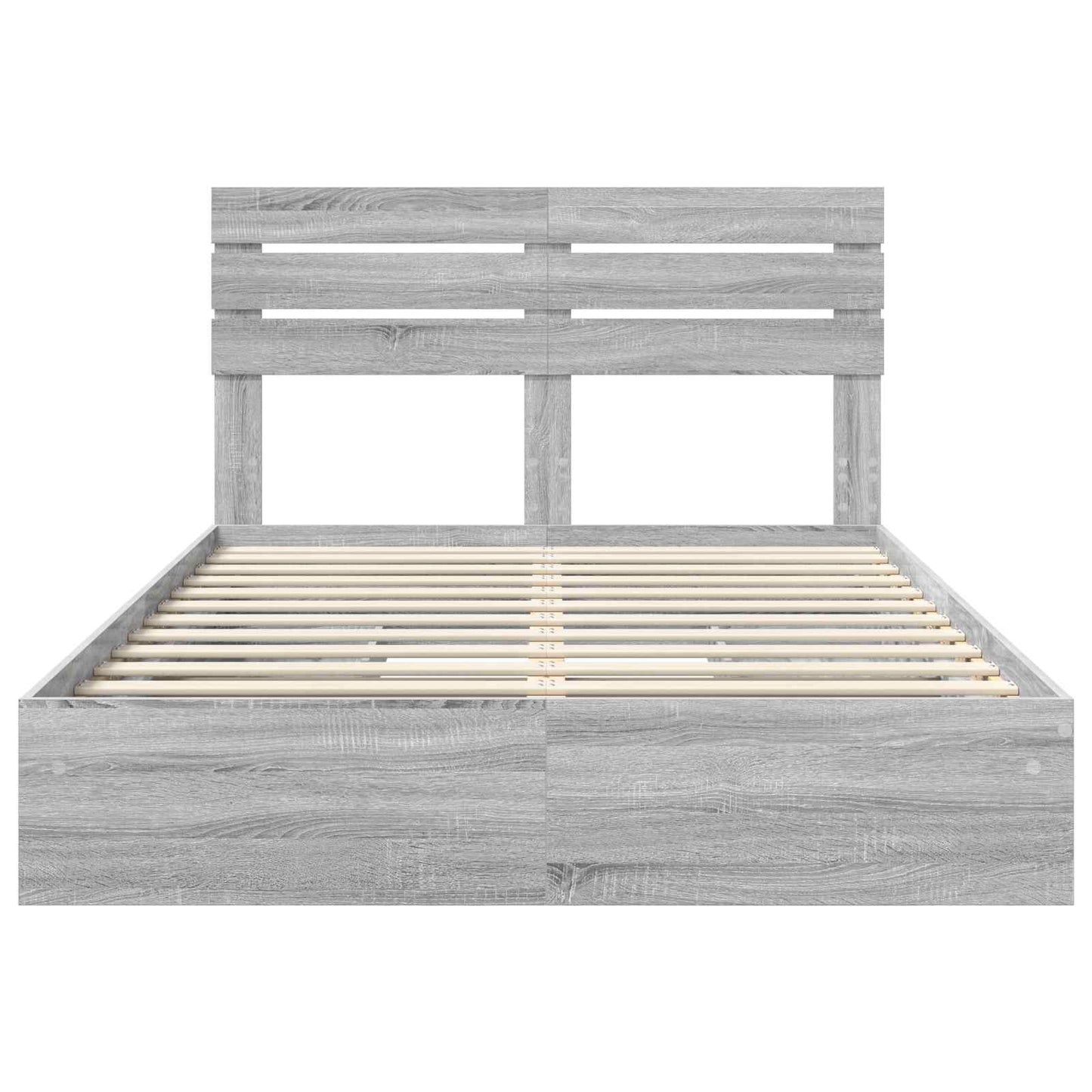 vidaXL Storage Bed Grey Sonoma 160 x 200 cm Engineered Wood