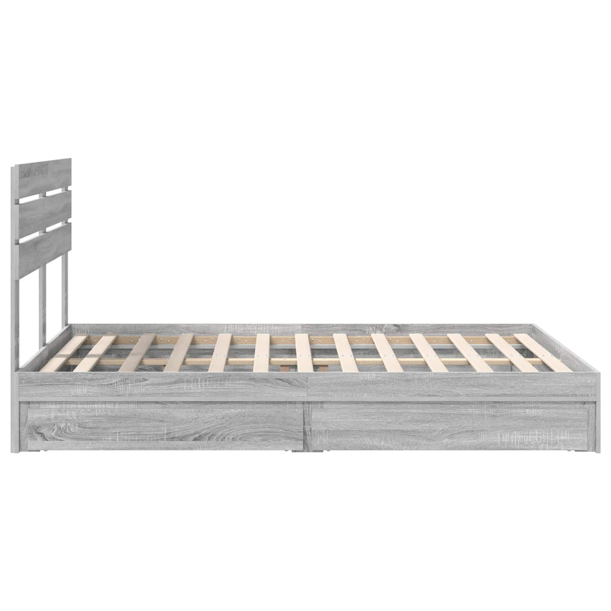 vidaXL Storage Bed Grey Sonoma 160 x 200 cm Engineered Wood
