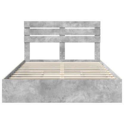 vidaXL Storage Bed Concrete Grey 150 x 200 cm Engineered Wood