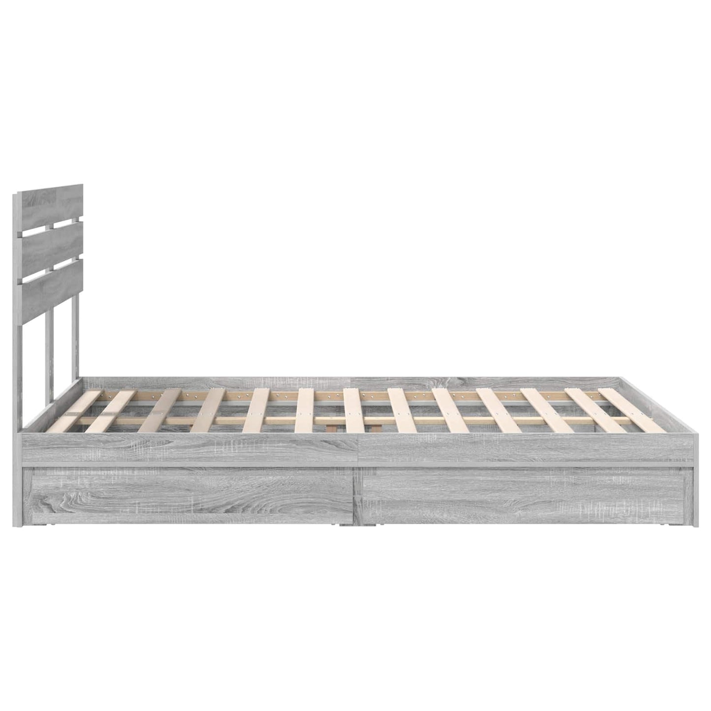 vidaXL Storage Bed Grey Sonoma 150 x 200 cm Engineered Wood