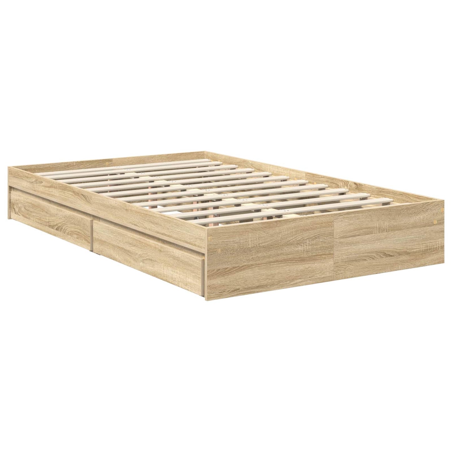 vidaXL Storage Bed with Drawer Sonoma Oak 120 x 200 cm Engineered Wood