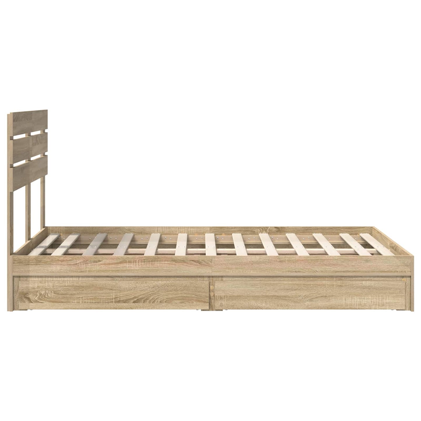 vidaXL Storage Bed with Drawer Sonoma Oak 120 x 200 cm Engineered Wood