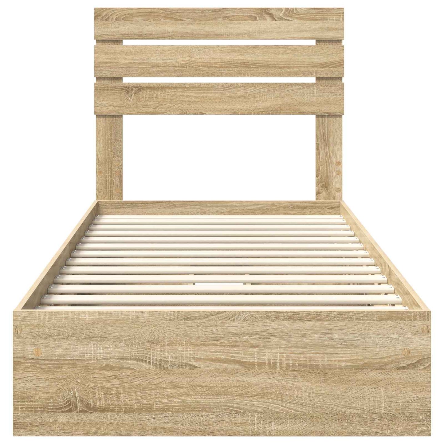 vidaXL Storage Bed with Drawer Sonoma Oak 100 x 200 cm Engineered Wood